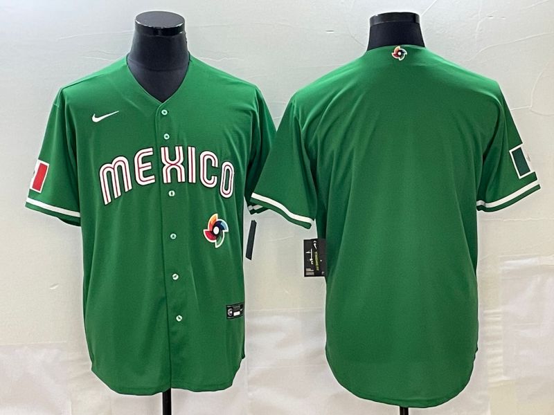 Men 2023 World Cub Mexico Blank green Nike MLB Jersey17